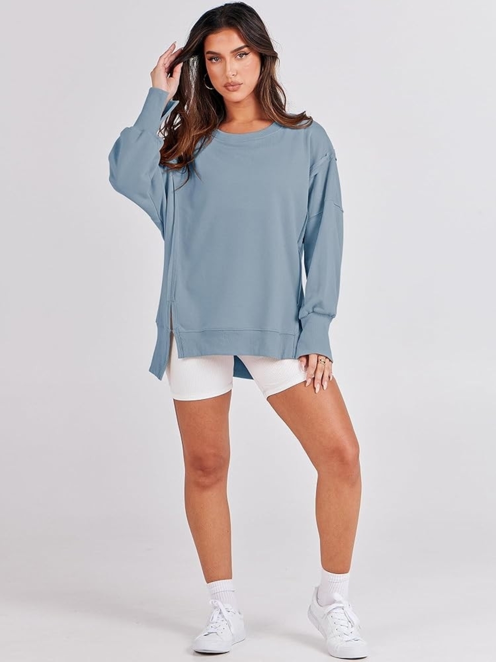ANRABESS Womens Oversized Sweatshirts Crew Neck Long Sleeve Shirts Casual Loose - Picture 7 of 10